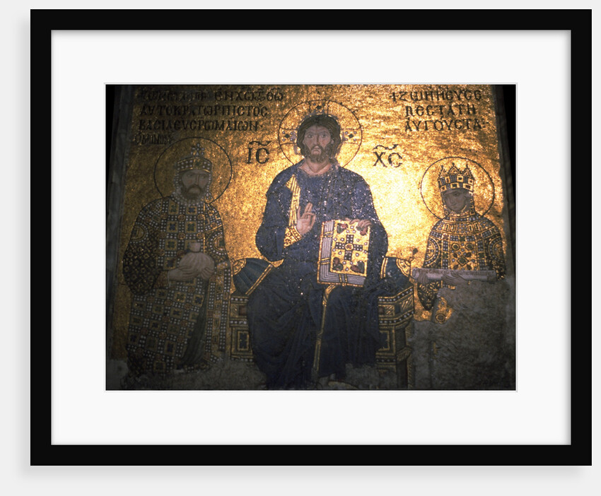 Christ Pantocrator between Emperor Constantine IX Monomachus and the Empress Zoe, ca 1020 by Byzantine Master