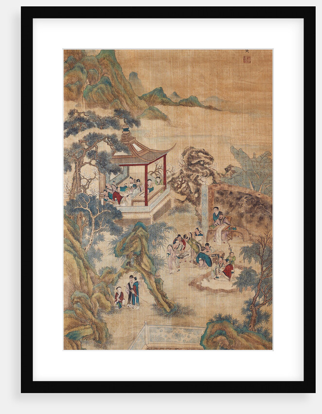Studying scholars in a garden (Hanging scroll) by Chinese Master