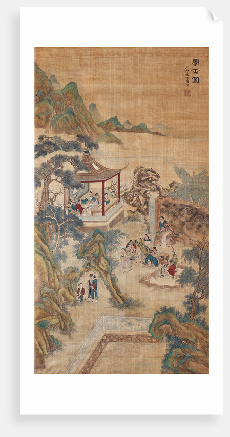 Studying scholars in a garden (Hanging scroll) by Chinese Master