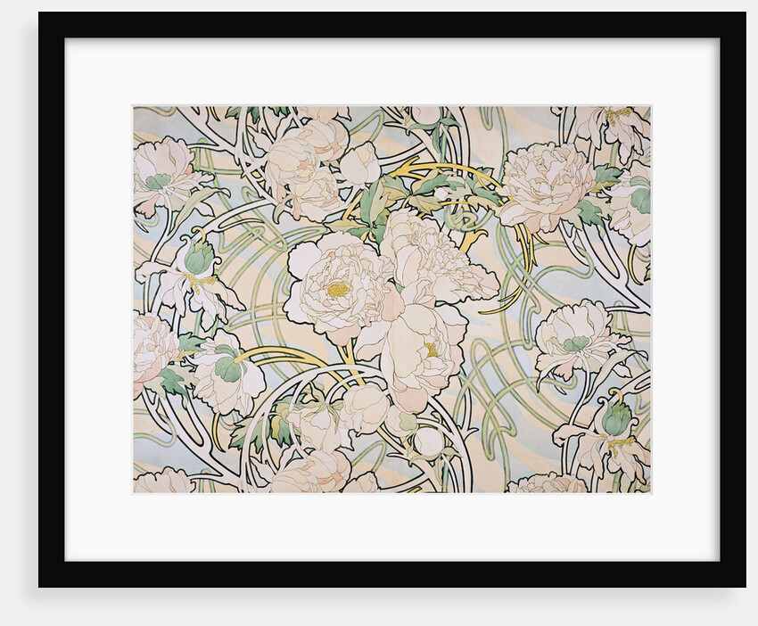 Peonies by Alfons Marie Mucha