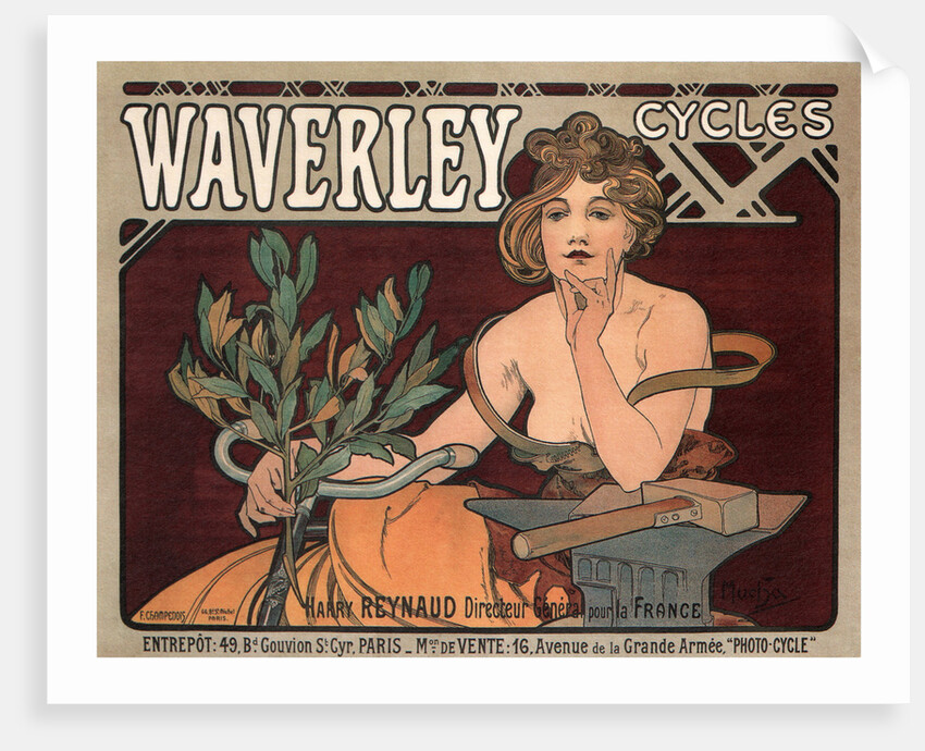 Waverley Cycles, 1896 by Alfons Marie Mucha