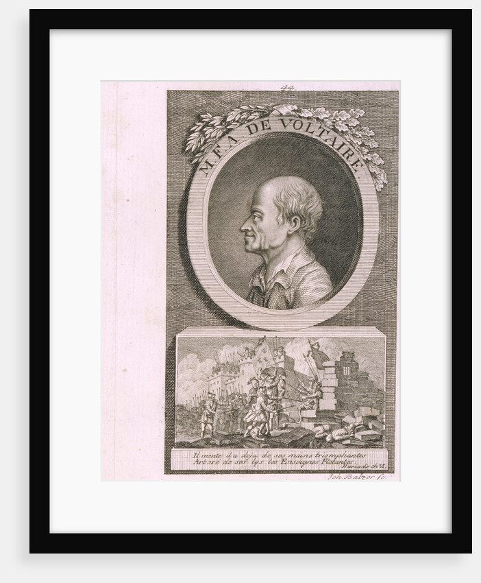 Portrait of the writer, essayist and philosopher Francois Marie Arouet de Voltaire by Johann Balzer
