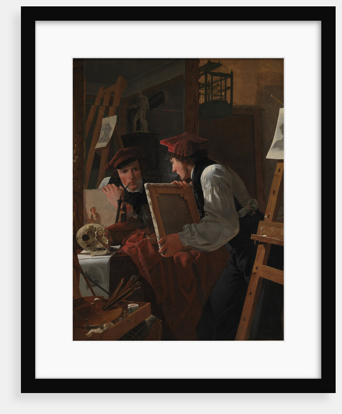 A Young Artist Examining a Sketch in a Mirror, 1926 by Wilhelm Bendz