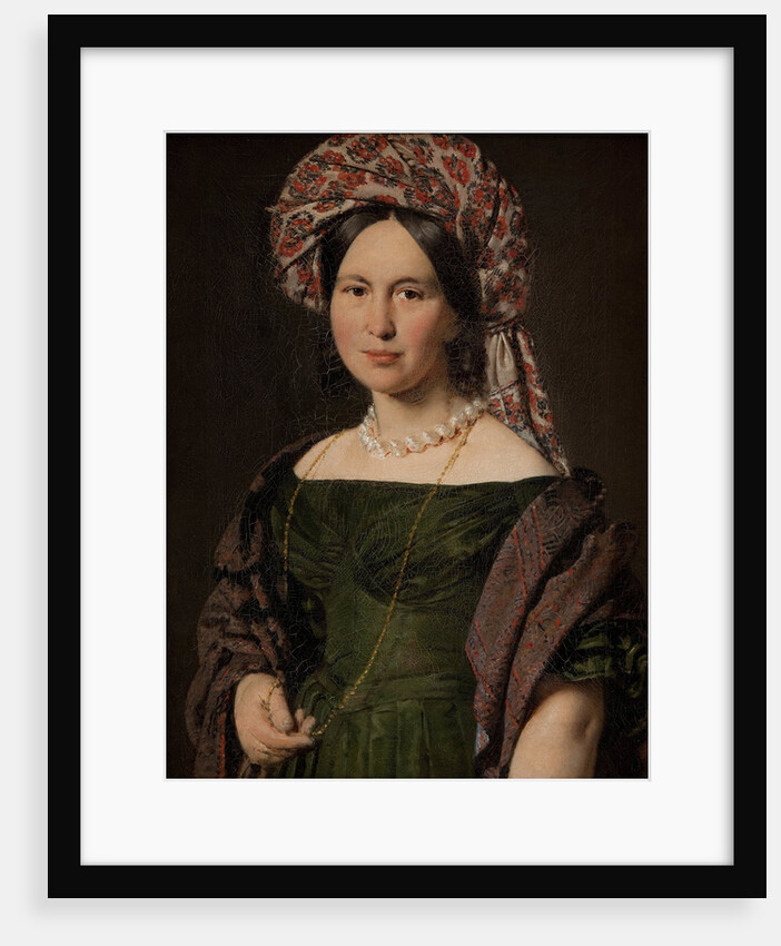 Cathrine Jensen, née Lorenzen, the Artists Wife Wearing a Turban, 1842-1843 by Christian Albrecht Jensen