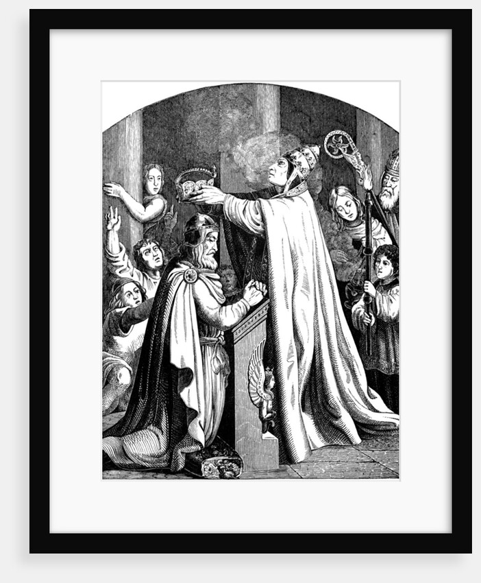 The Coronation of Emperor Charlemagne by Pope Leo III by Johann Jakob Kirchhoff