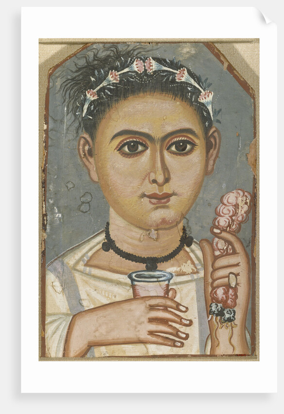 Boy with a Floral Garland in His Hair, ca 200-230 by Fayum mummy portraits