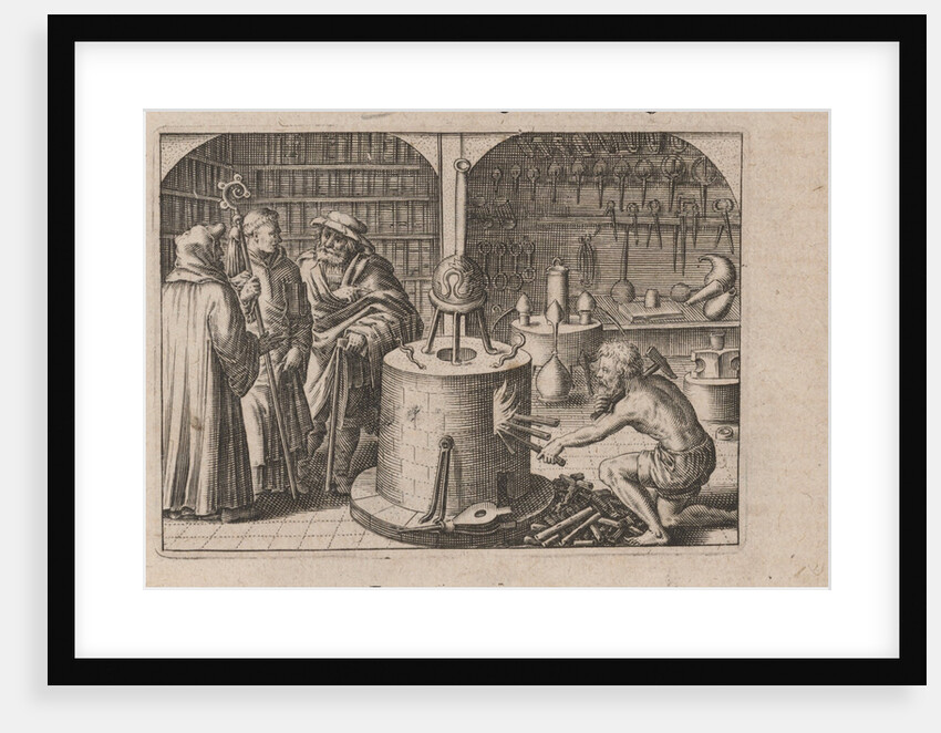 Illustration for Tripvs avrevs, hoc est, Tres tractatvs chymici selectissimi.., 1618 by Theodor de Bry