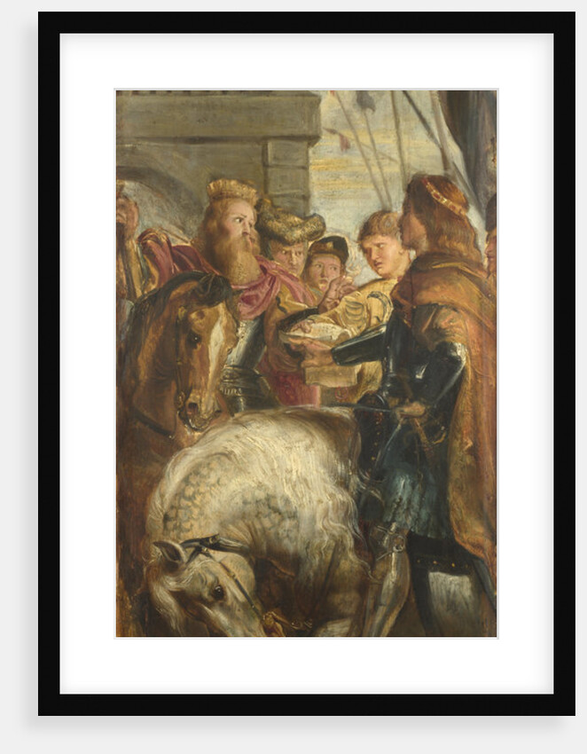 Kings Clothar and Dagobert dispute with a Herald from the Emperor Mauritius. Sketch for High Altarpiece, St Bavo, Ghent, 1611 by Pieter Paul Rubens