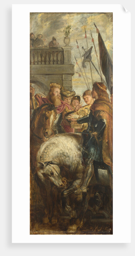 Kings Clothar and Dagobert dispute with a Herald from the Emperor Mauritius. Sketch for High Altarpiece, St Bavo, Ghent, 1611 by Pieter Paul Rubens
