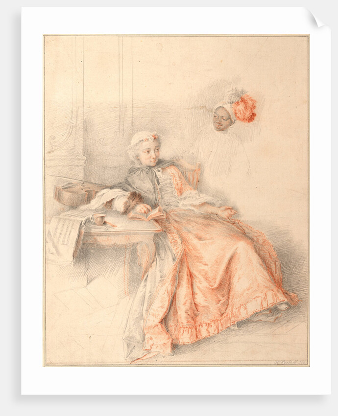 Young Lady Reading and a Page by Jacques-André Portail