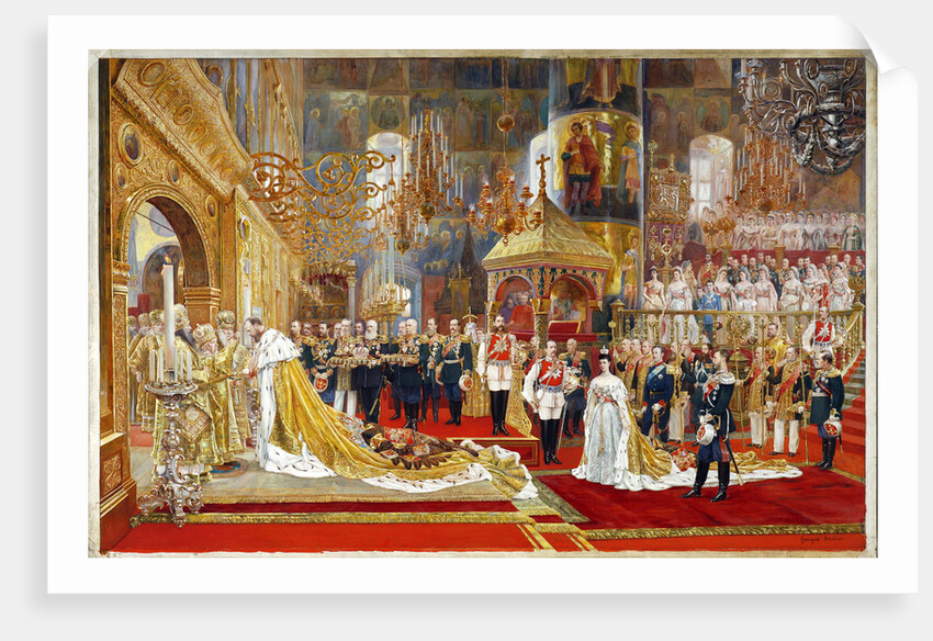Coronation of Empreror Alexander III and Empress Maria Fyodorovna, 1883-1888 by Georges Becker