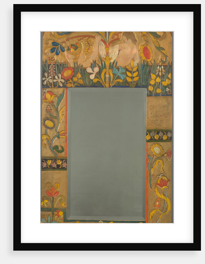 Mirror frame decorated with plants, flowers and two women figures, 1908 by Émile Bernard