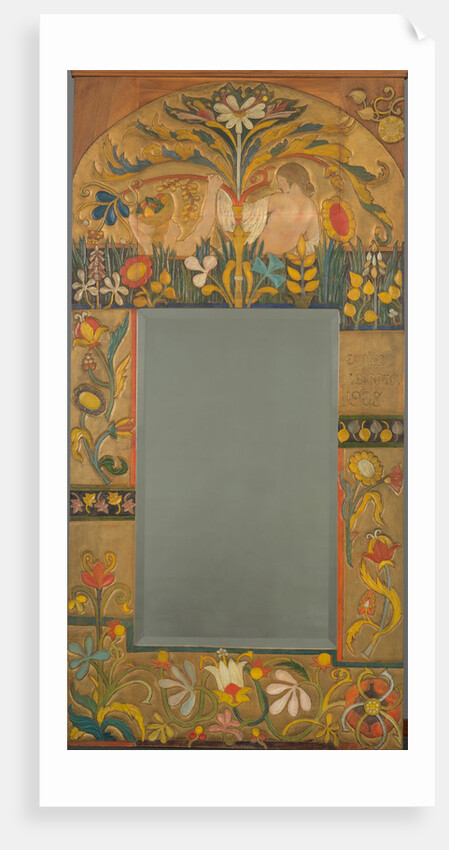 Mirror frame decorated with plants, flowers and two women figures, 1908 by Émile Bernard