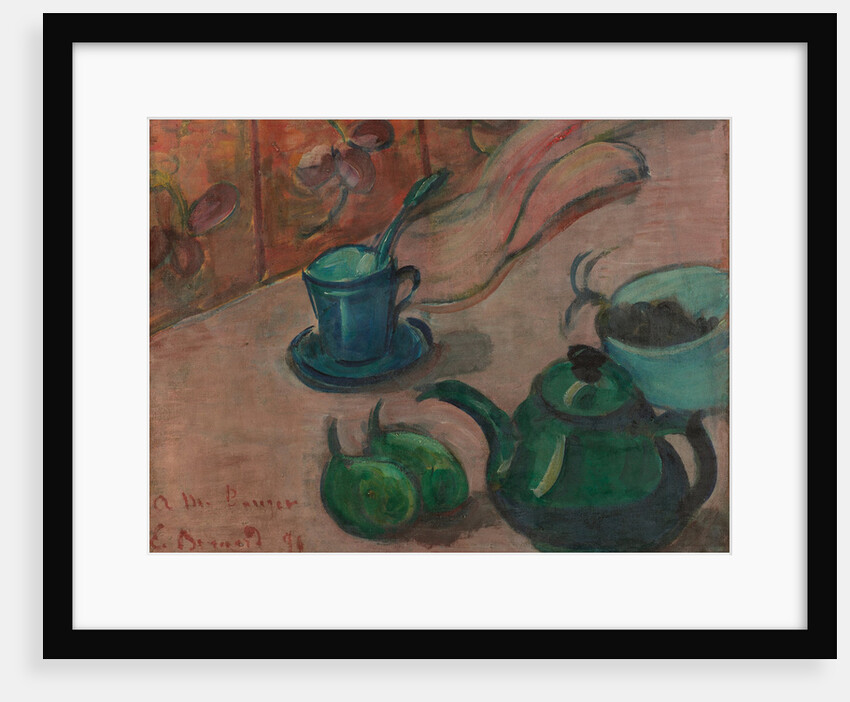 Still life with teapot, cup and fruit, 1890 by Émile Bernard