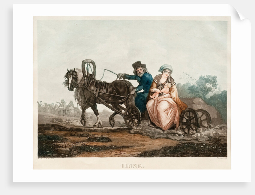 Sledge driving, 1830-1840s by Michel François Damam-Demartrait
