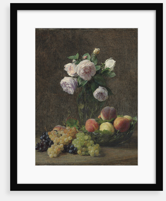 Vase de roses, pêches et raisins, 1894 by Henri Fantin-Latour