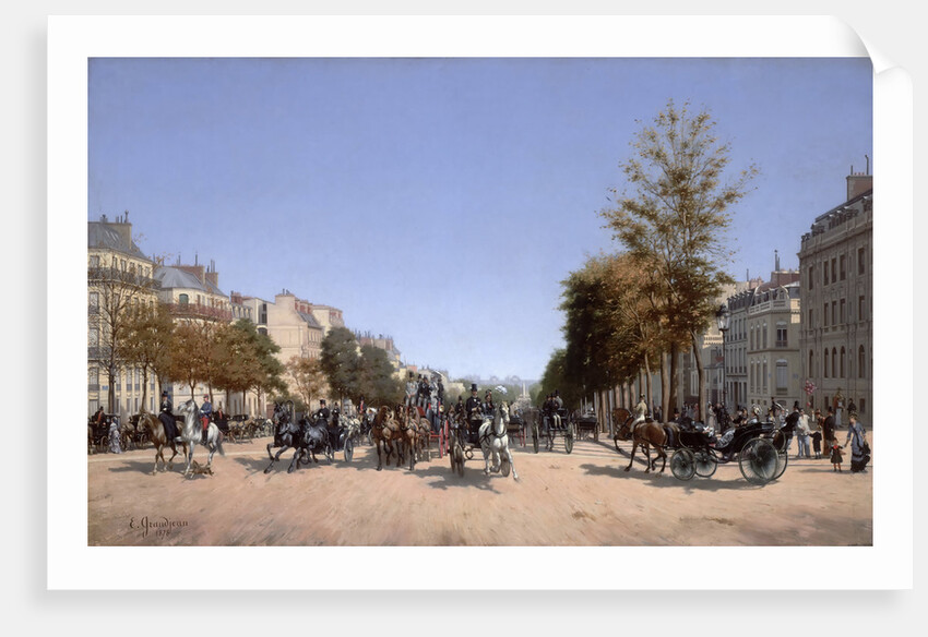 View of the Champs-Elysees from the Place de lEtoile in Paris, 1878 by Edmond Grandjean