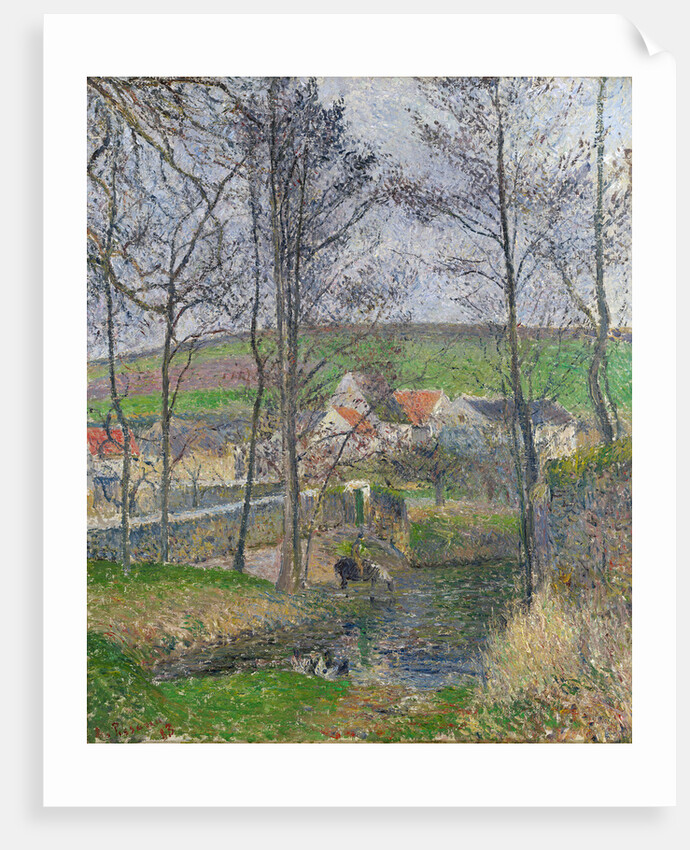 The banks of the Viosne at Osny in grey weather by Camille Pissarro