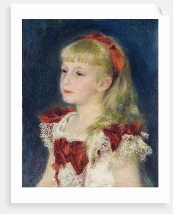 Mademoiselle Grimprel au ruban rouge by Pierre-Auguste Renoir