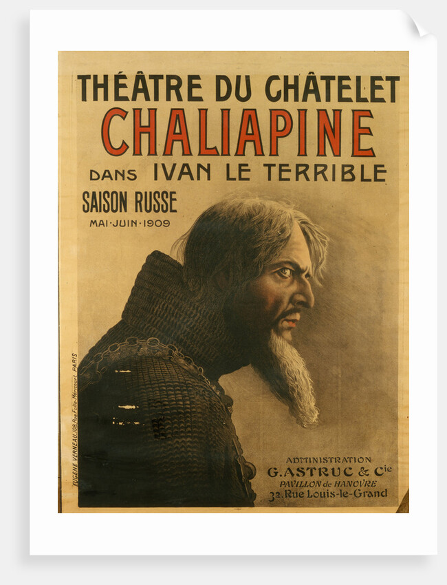 Poster for the Saison Russe at the Théâtre du Châtelet, 1909 by Eugene Verneau
