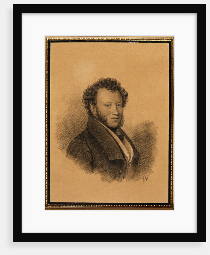 Portrait of the author Alexander S. Pushkin, 1827 by Joseph Vivien