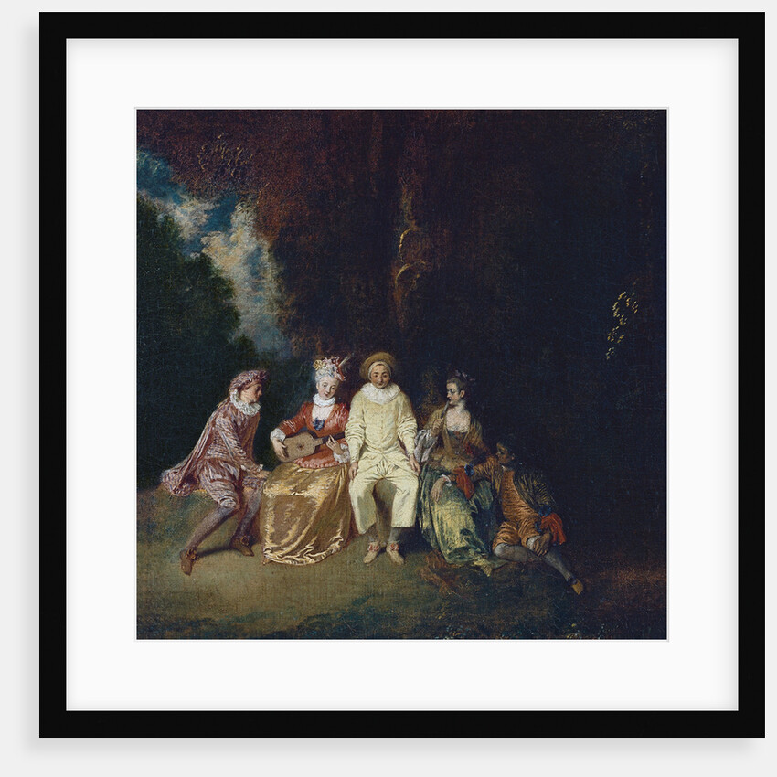 Pierrot Content, ca 1712 by Jean Antoine Watteau