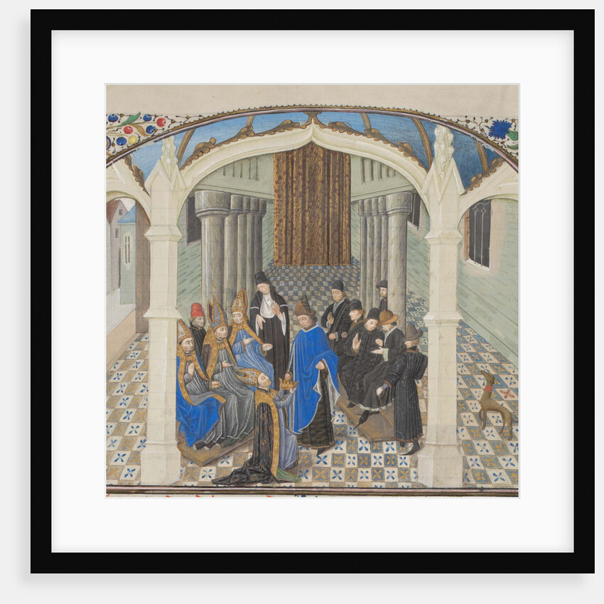 The coronation of Baldwin II on 1118. Miniature from the Historia by William of Tyre, 1460s by Anonymous