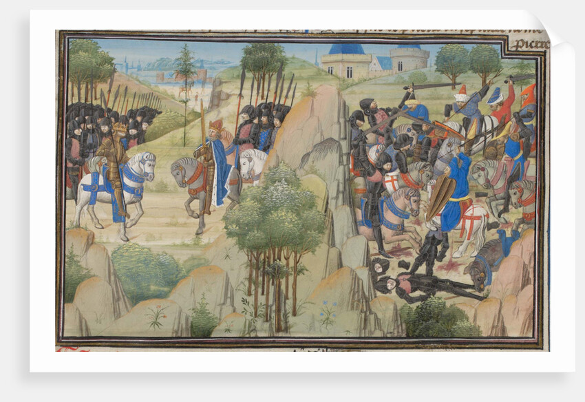 Meeting of Conrad III of Germany and Louis VII of France. Miniature from the Historia by William of Tyre, 1460s by Anonymous