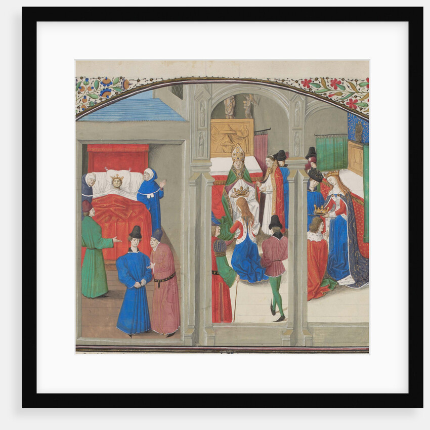 Death of Baldwin IV. Coronation of Guy of Lusignan. Miniature from the Historia by William of Tyre, 1460s by Anonymous