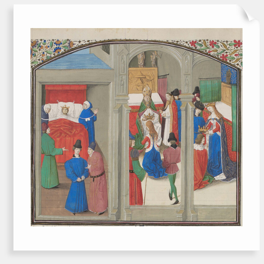 Death of Baldwin IV. Coronation of Guy of Lusignan. Miniature from the Historia by William of Tyre, 1460s by Anonymous