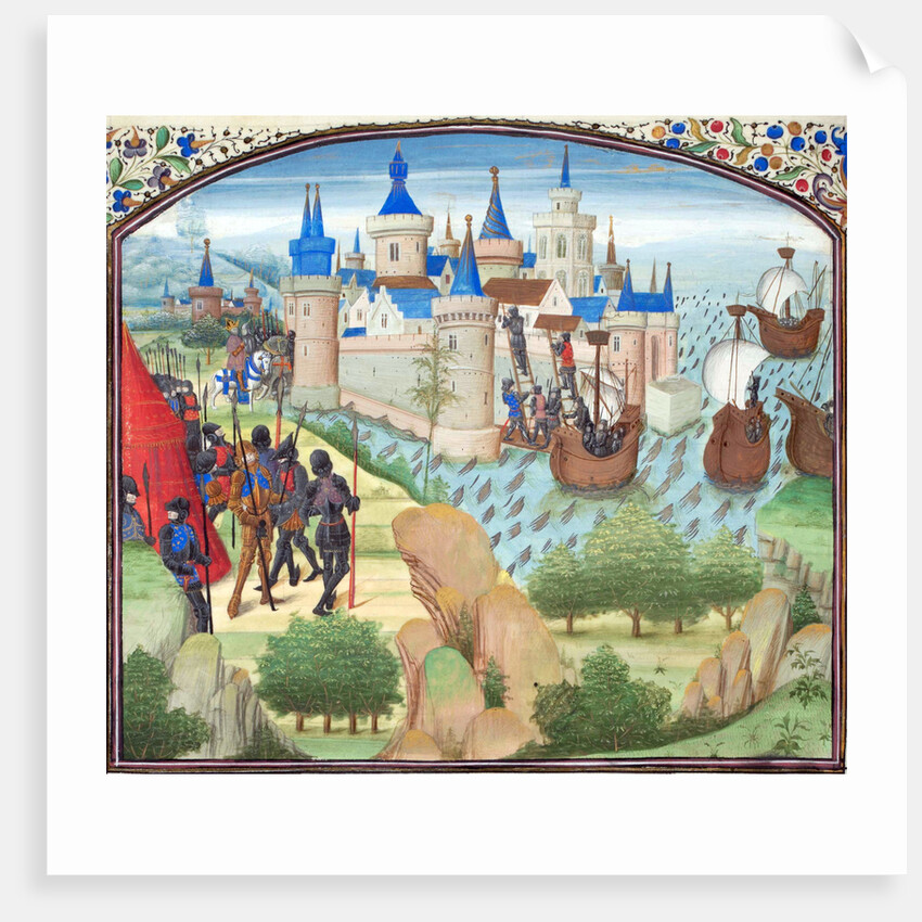 The capture of Constantinople by land and sea in 1204. Miniature from the Historia by William of Tyre by Anonymous