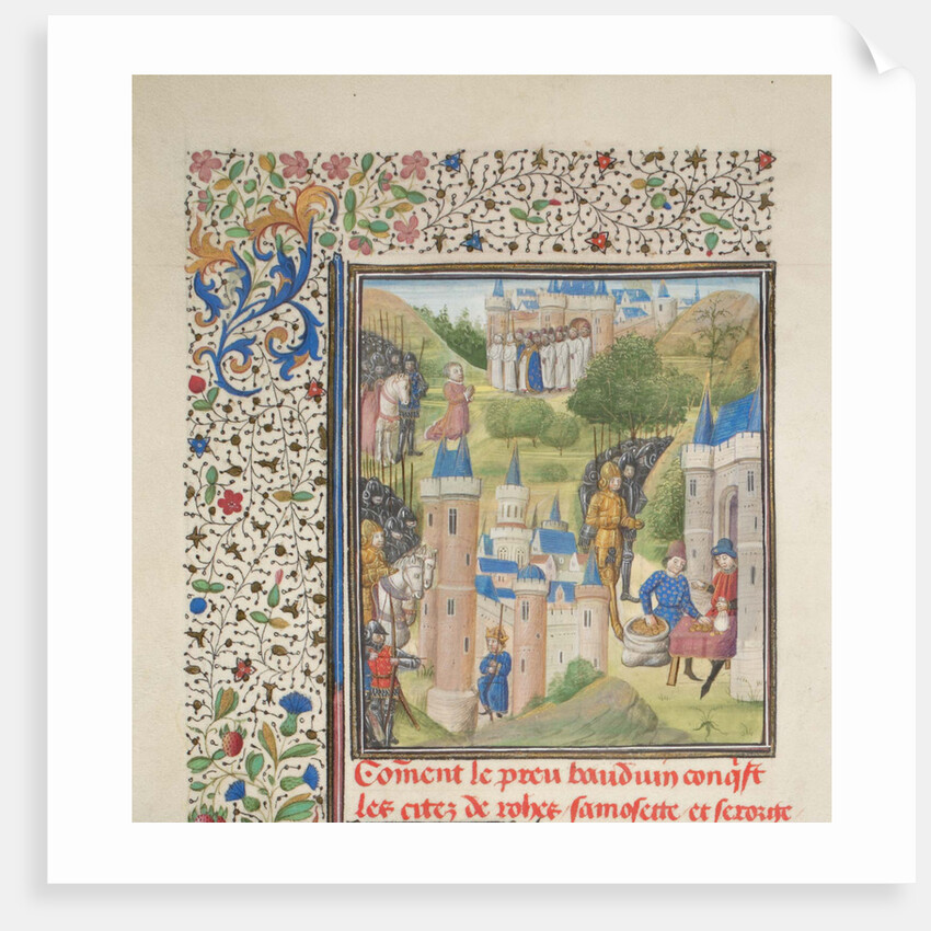 Baldwin of Boulogne entering Edessa in February 1098. Miniature from the Historia by William of Tyre, 1460s by Anonymous