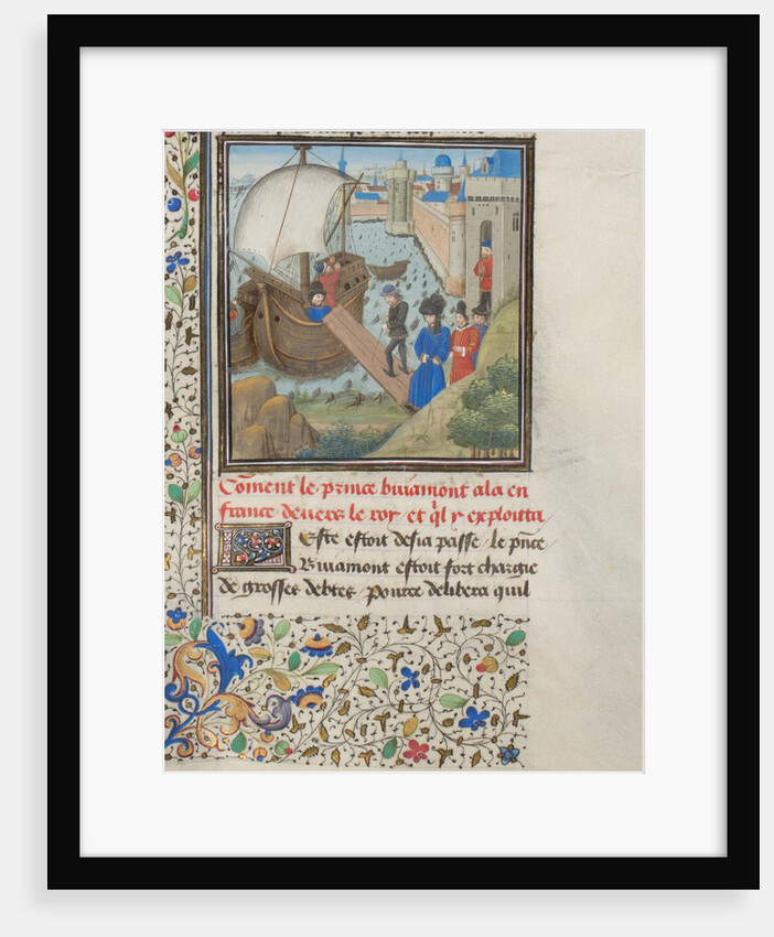 Bohemond I of Antioch traveled back to Apulia. Miniature from the Historia by William of Tyre, 1460s by Anonymous