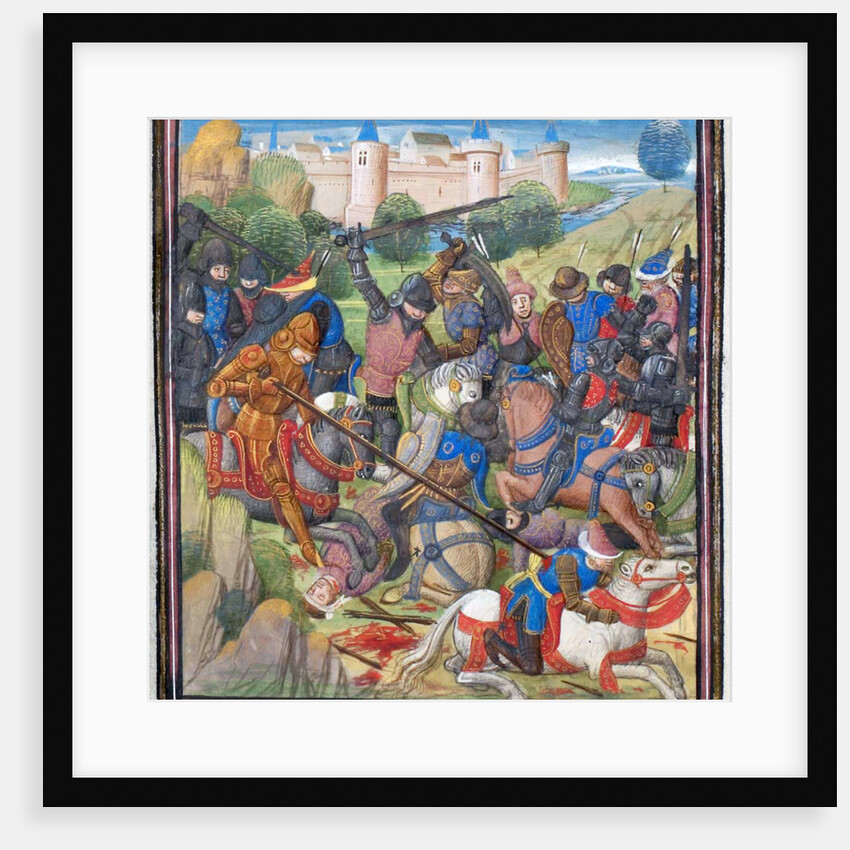 Battle between Crusaders under Baldwin II of Jerusalem and the Saracens. Miniature from the Historia by William of Tyre by Anonymous