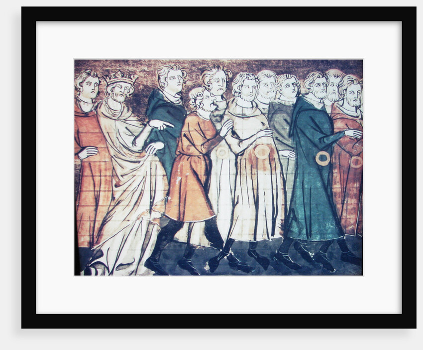 The expulsion of Jews from France in 1182 (A miniature from Grandes Chroniques de France), 1320s by Anonymous