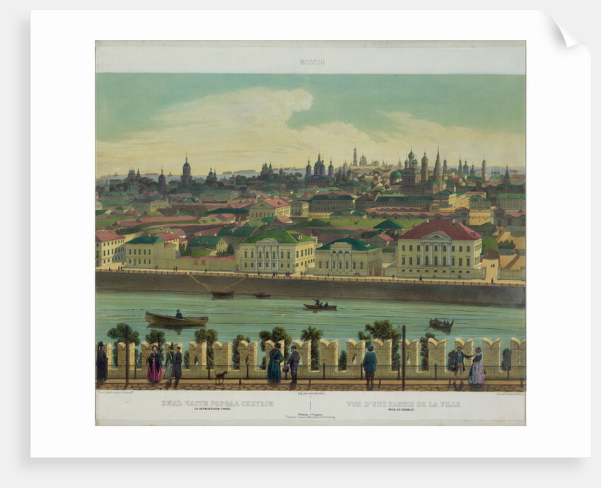 View of Zamoskvorechye from the Kremlin Wall (from a panoramic view of Moscow in 10 parts), ca 1848 by Philippe Benoist