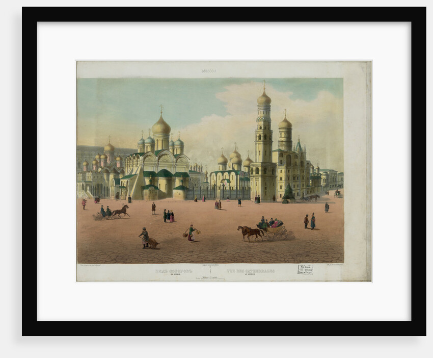 The Cathedral Square in the Moscow Kremlin (from a panoramic view of Moscow in 10 parts), ca 1848 by Philippe Benoist