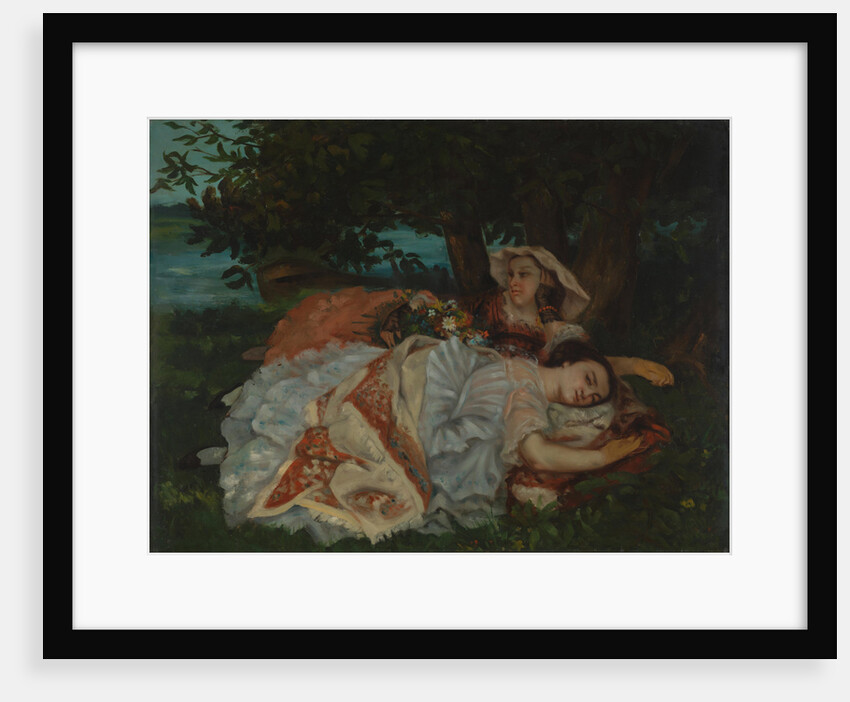 Young Ladies on the Bank of the Seine, before 1857 by Gustave Courbet