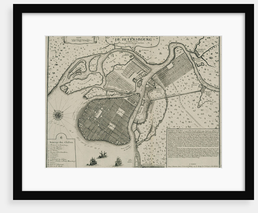 Map of Petersburg, 1717 by Nicolas De Fer