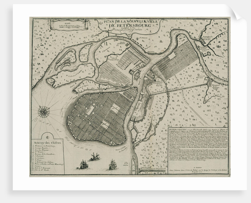 Map of Petersburg, 1717 by Nicolas De Fer