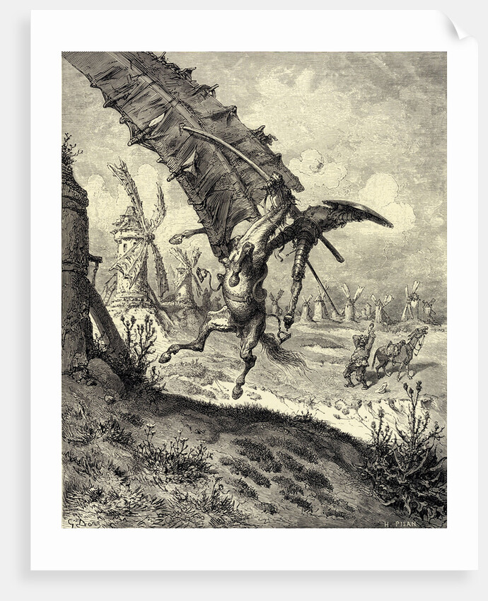 Illustration to the book Don Quixote de la Mancha by M. de Cervantes, 1863 by Gustave Doré