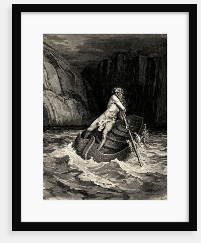 Arrival of Charon. Illustration to the Divine Comedy by Dante Alighieri, 1857 by Gustave Doré