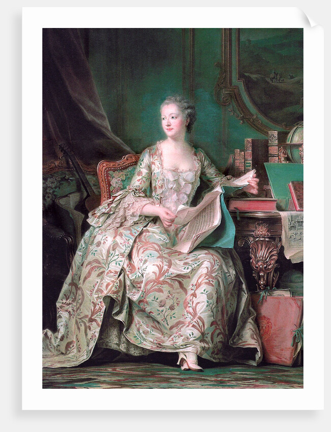 Full-length portrait of the Marquise de Pompadour (1721-1764) by Maurice Quentin de La Tour
