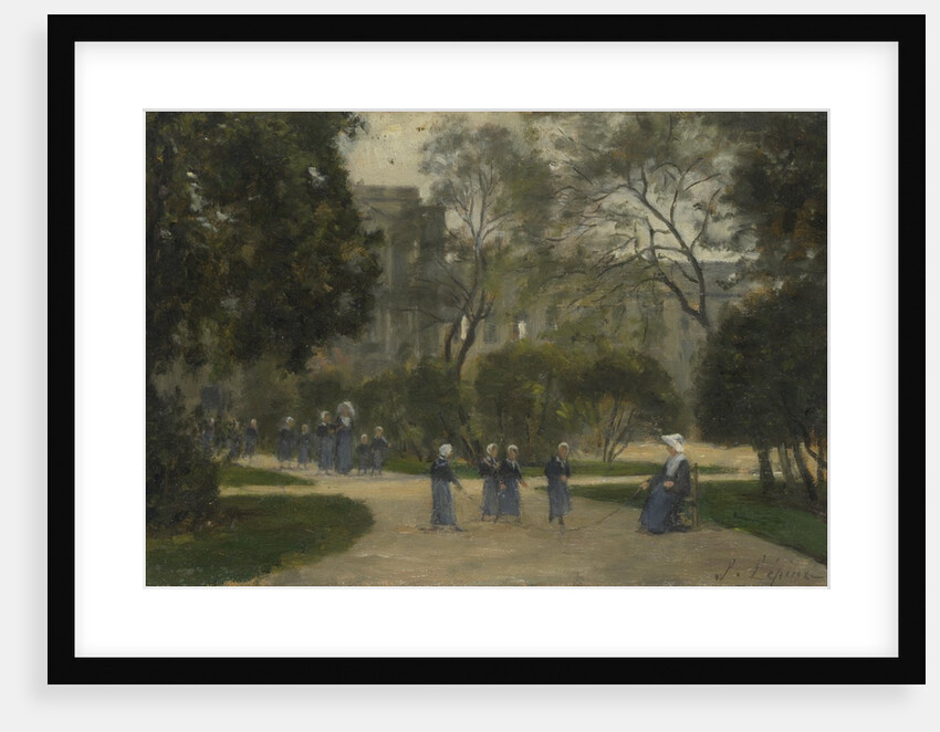Nuns and Schoolgirls in the Tuileries Gardens, Paris, 1870s-1880s by Stanislas Lepine