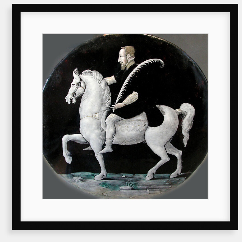 King Henry II of France on horseback (Plate), Mid of 16th cen by Léonard Limousin