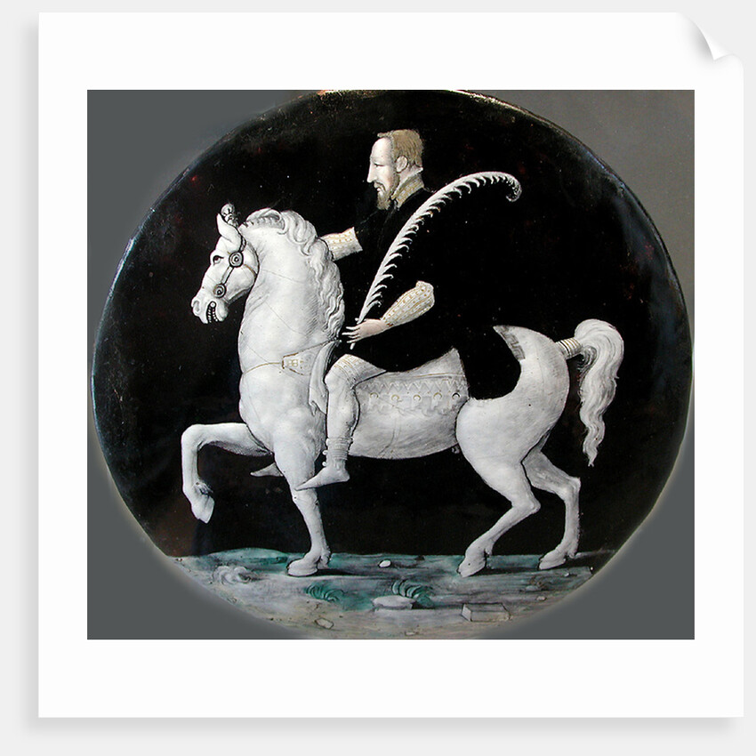 King Henry II of France on horseback (Plate), Mid of 16th cen by Léonard Limousin