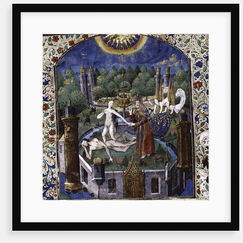 The creation of Eve from the body of the sleeping Adam (From De cleres et nobles femmes by Giovanni Boccaccio), 1450-1475 by Maître François