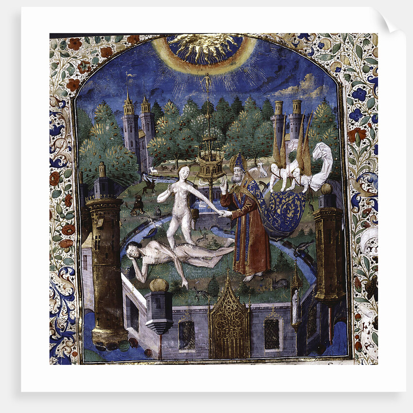 The creation of Eve from the body of the sleeping Adam (From De cleres et nobles femmes by Giovanni Boccaccio), 1450-1475 by Maître François