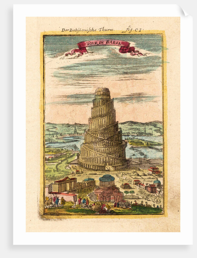 Tower of Babel, 1719 by Alain Manesson Mallet