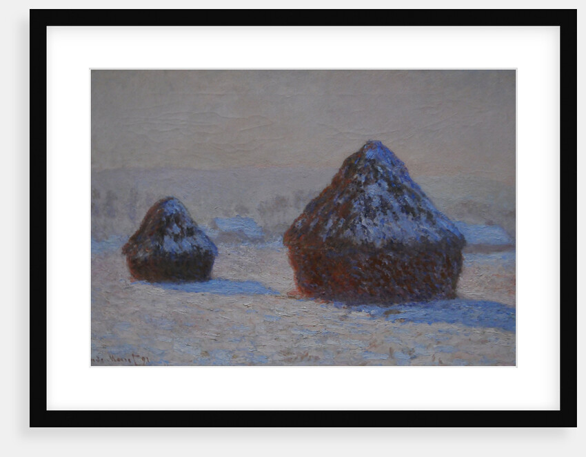 Wheatstacks, Snow Effect, Morning, 1891 by Claude Monet
